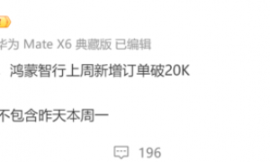 鸿蒙智行上周新增订单破2万台 五一期间大定破2.2万台