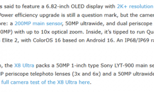 OPPO Find X9 Ultra曝光：7000mAh电池＋2亿双潜望