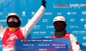 第22金！冯俊熙/王雪夺得亚冬会自由式滑雪女子空中技巧双人同步金牌