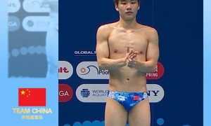 跳水梦之队第三金！郑九源男子一米板夺冠