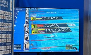（成都世运会）中国队摘得成都世运会女子4×50米水面蹼泳接力冠军