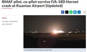 马来西亚空军一架F/A-18D“大黄蜂”战机失事