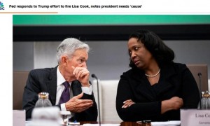 美联储首次回应特朗普解雇理事库克：需要“正当理由”