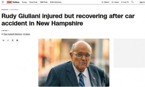 美国纽约前市长朱利安尼遭遇车祸 身体多处受伤
