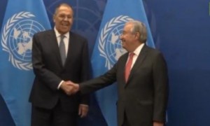 拉夫罗夫：为什么没有俄国旗 古特雷斯：因为你不是俄总统