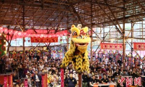 13支国际顶尖醒狮队云集香江攀高桩