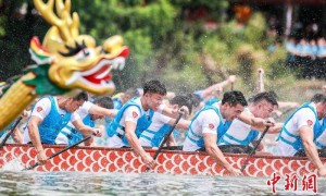 粤港澳三地16支龙舟队羊城竞速