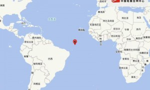 中大西洋海岭中部发生6.0级地震 震源深度10公里
